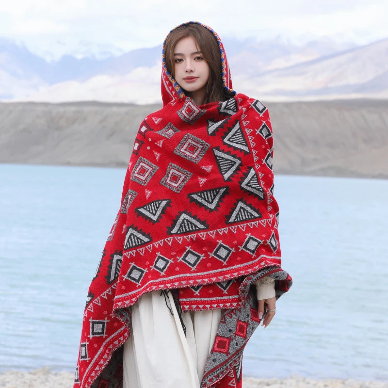 Wild Soul Gypsy Hooded Boho Poncho Cape [Spirit and Rebel]   