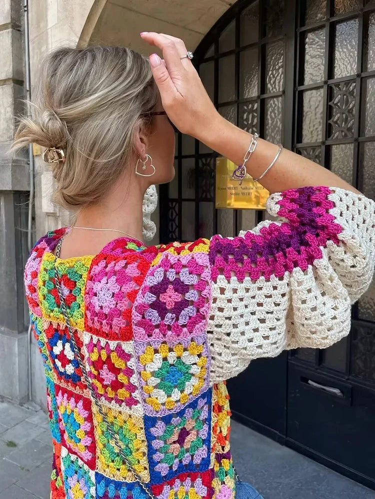 Bohemian Patchwork Dream – Handcrafted Crochet Cardigan [Spirit and Rebel]   