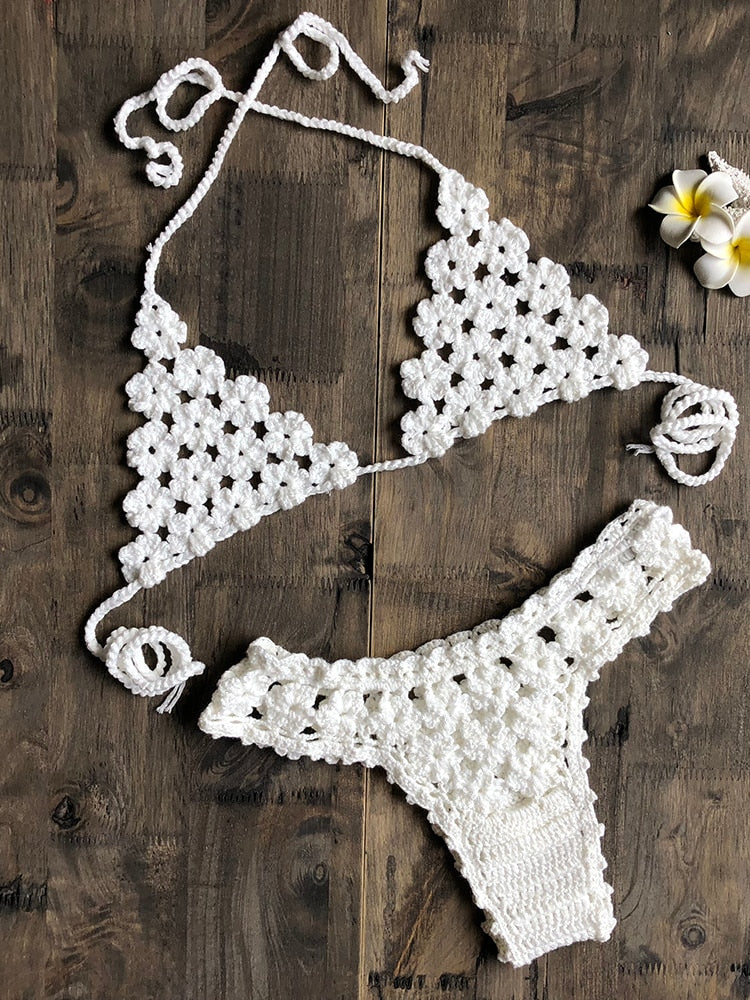 Boho Fantasy Crochet Bikini [Spirit and Rebel] White S 