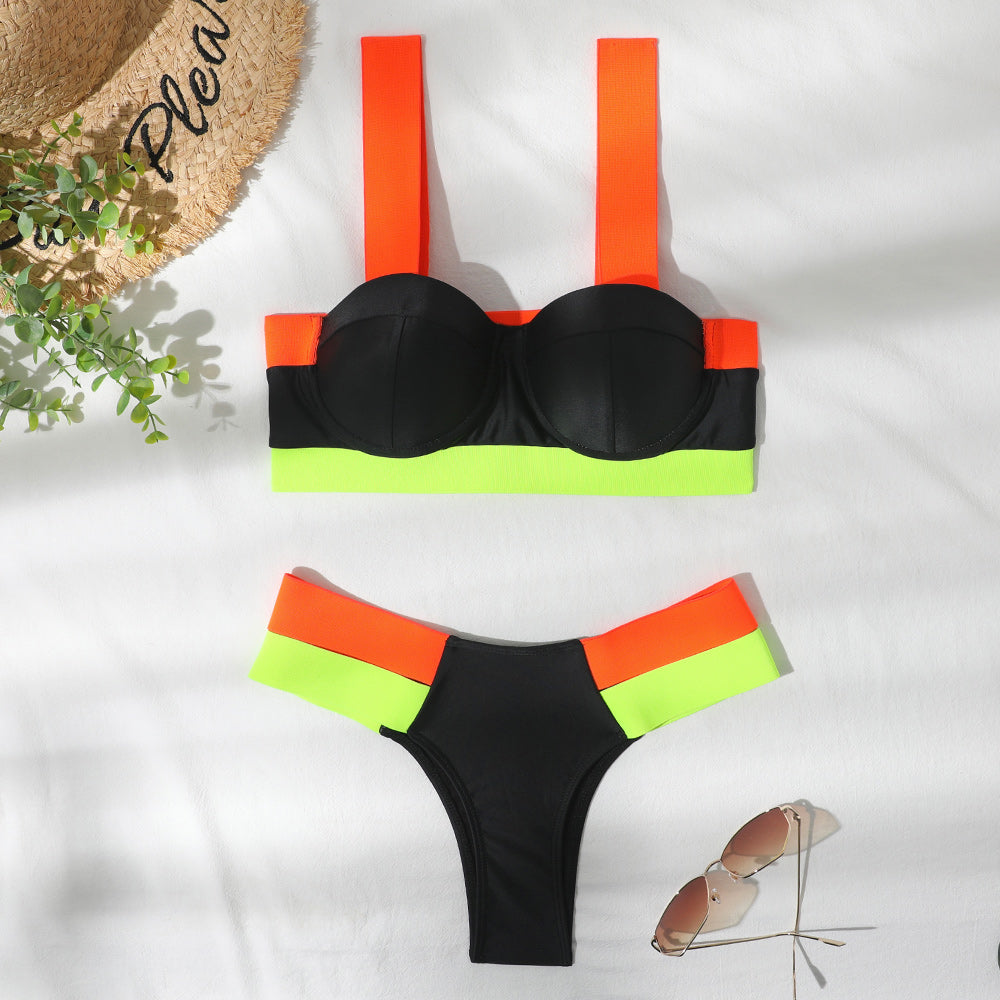 Waves Queen Bandage Brazilian Push Up Bikini Sunset and Swim