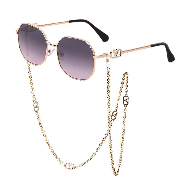 Sunshine Goddess Punk Sunglasses with Chain Sunset and Swim D3 chain sunglasses