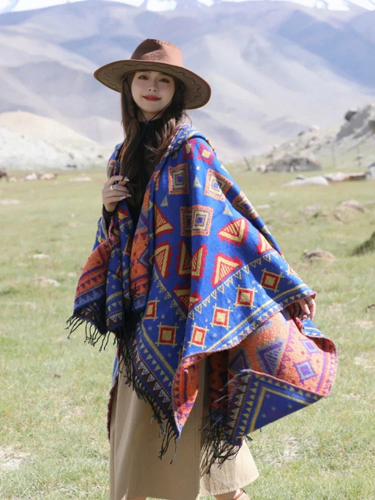 Wild Soul Gypsy Hooded Boho Poncho Cape [Spirit and Rebel]   