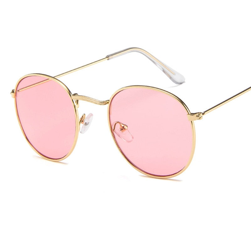 I Miss You Round Frame Colored Sunglasses Sunset and Swim Pink