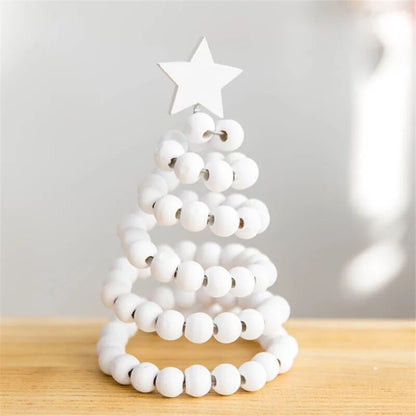 Small Wooden Christmas Tree Boho Holiday Decor [Spirit and Rebel] White  