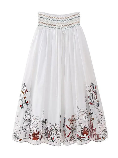 Free Your Mind Embroidered Boho Skirt and Top 2 Piece Set [Spirit and Rebel] Skirt XS 