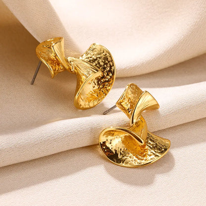 Boho Bow Gold Color Earrings [Spirit and Rebel] E4105G  