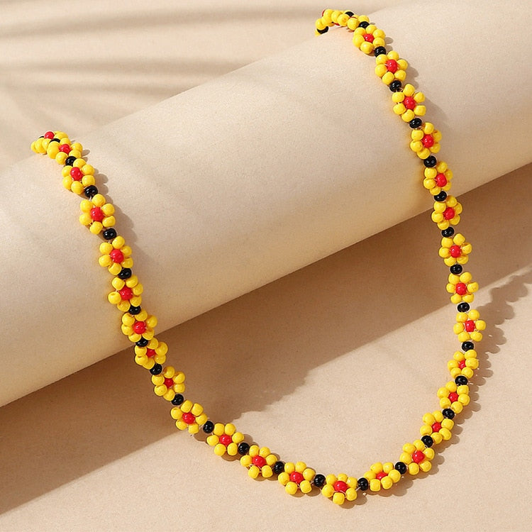 Trendy Flower Passion Beads Choker Necklace Sunset and Swim C90362-K2