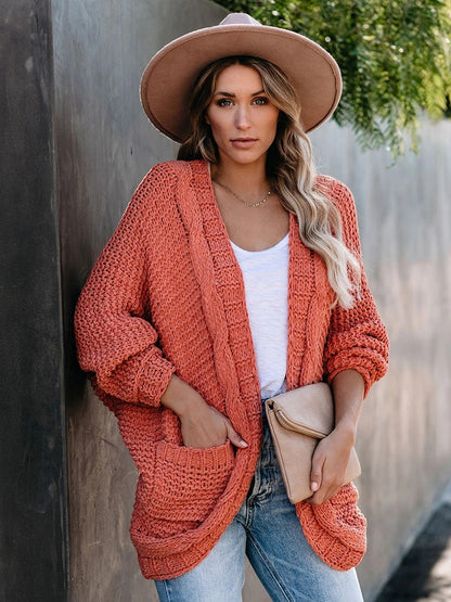 Cozy Boho Chic Batwing Cardigan [Spirit and Rebel] Orange S 