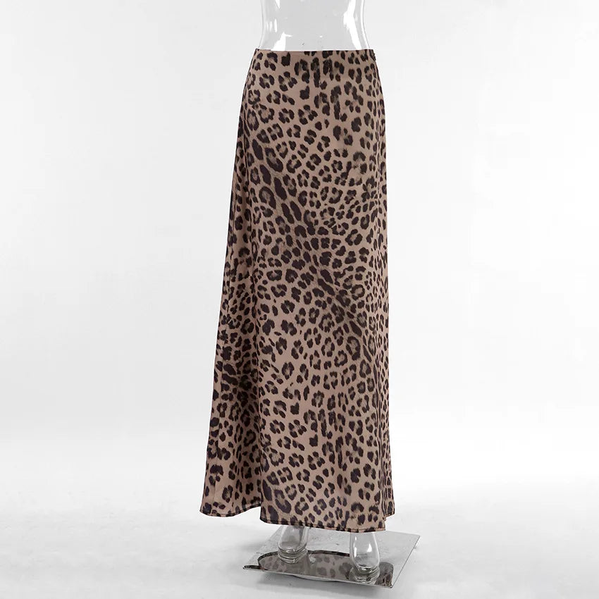 Wild Elegance – Leopard Whisper Maxi Skirt [Spirit and Rebel] Leopard S 