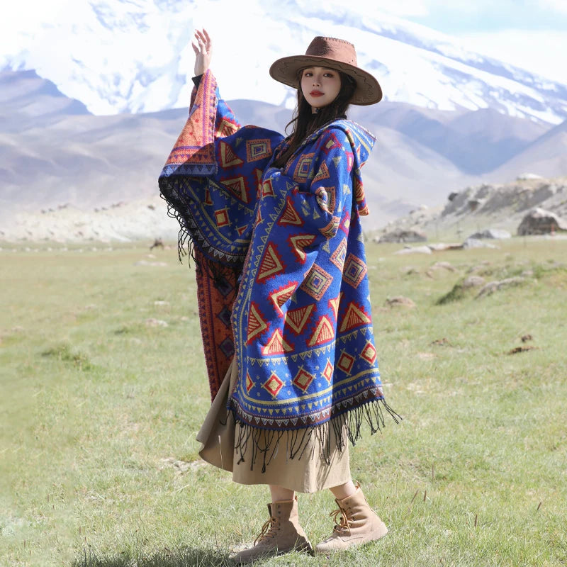 Wild Soul Gypsy Hooded Boho Poncho Cape [Spirit and Rebel]   