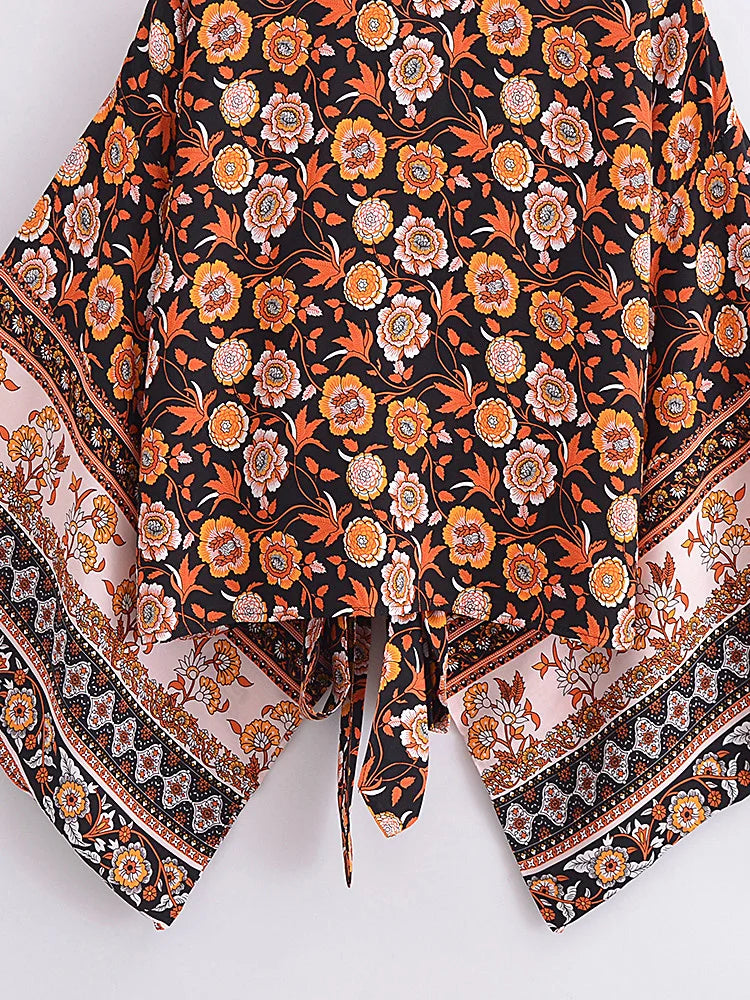 Amber Glow Floral Kimono Wrap [Spirit and Rebel]