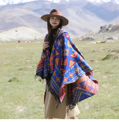 Wild Soul Gypsy Hooded Boho Poncho Cape [Spirit and Rebel]   