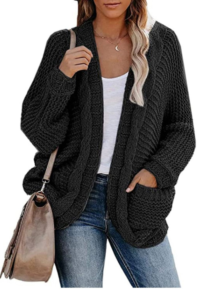 Cozy Boho Chic Batwing Cardigan [Spirit and Rebel] Black S 