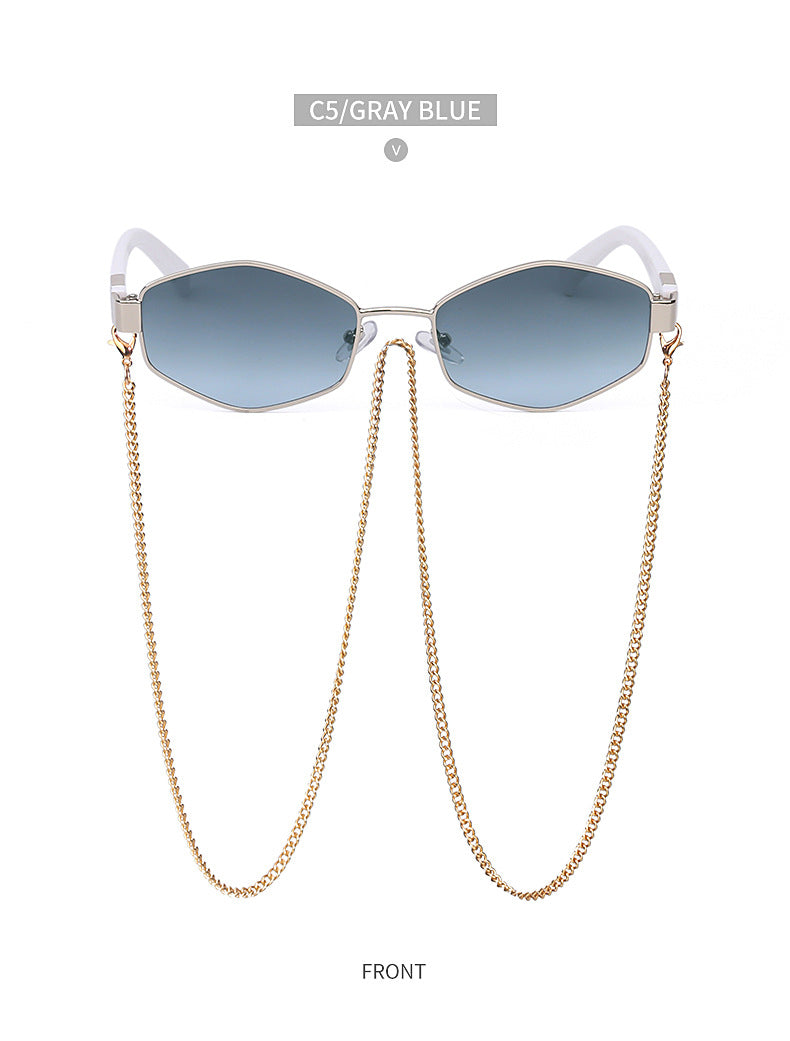 Sunshine Goddess Punk Sunglasses with Chain Sunset and Swim