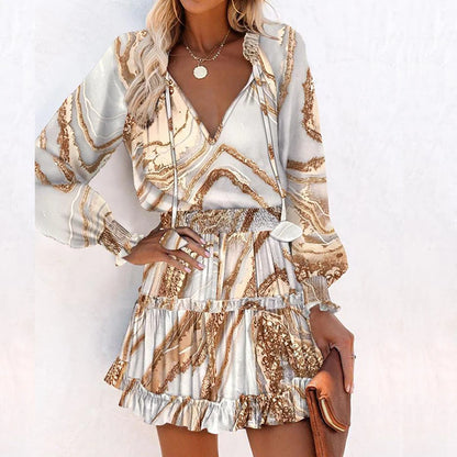 Boho Chic Summer Tassel Mini Dress [Spirit and Rebel] Khaki S 