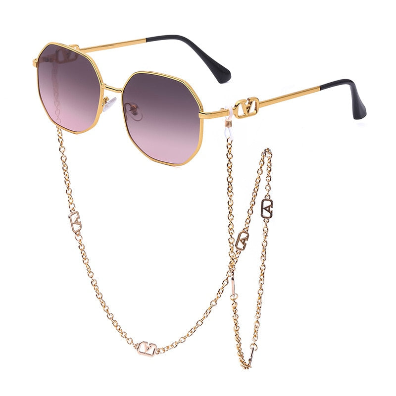 Sunshine Goddess Punk Sunglasses with Chain Sunset and Swim D2 chain sunglasses