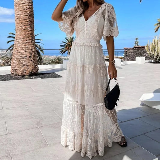 Embroidered Dream Lace Maxi Dress [Spirit and Rebel]   