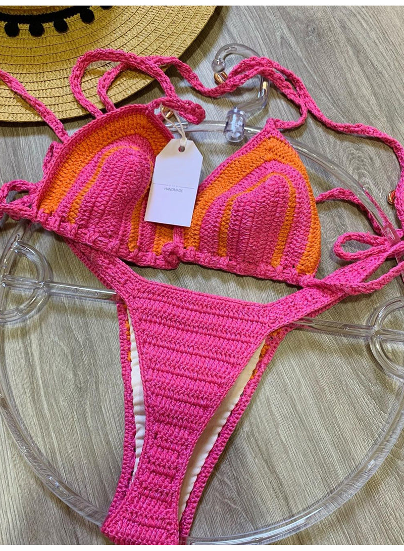 Pink Handmade Crochet Bikini [Spirit and Rebel]