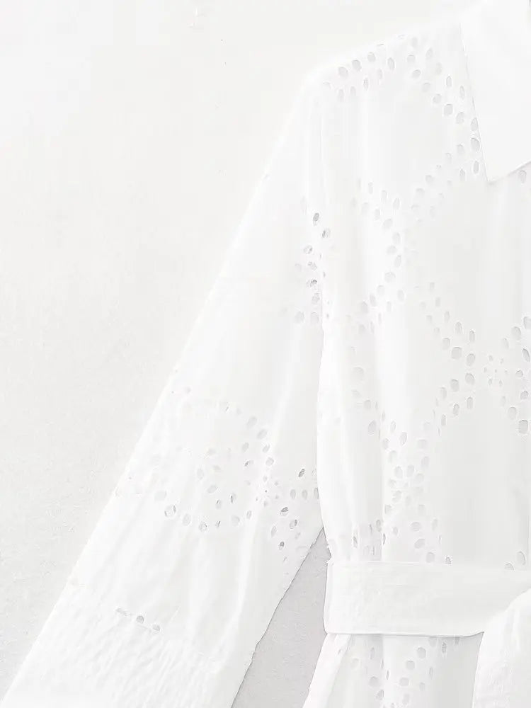 Whisper White Embroidered Boho Midi Dress [Spirit and Rebel]   