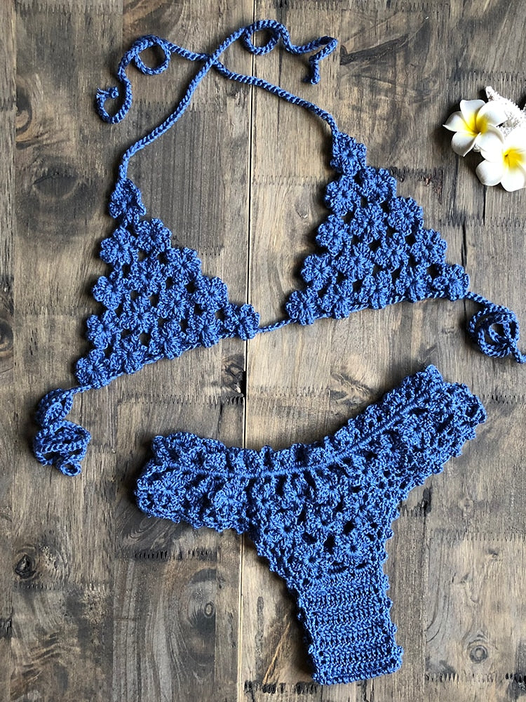 Boho Fantasy Crochet Bikini [Spirit and Rebel] Blue S 