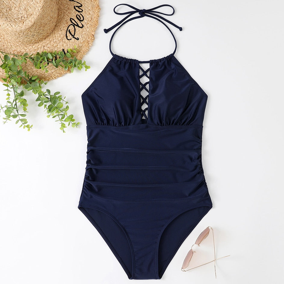 Gorgeous DD+ Halter One Piece Swimsuit Sunset and Swim