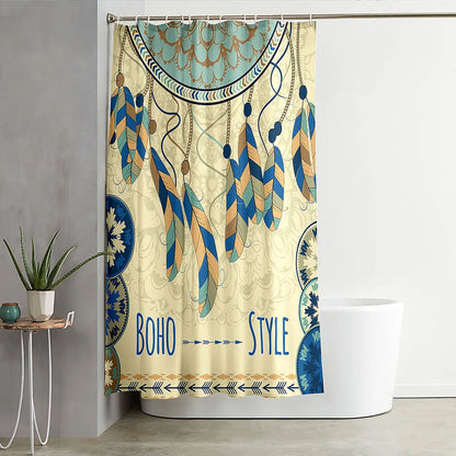 Dreamcatcher Dreamscape Curtain Boho Shower Curtain [Spirit and Rebel] Yellow 150*180cm 