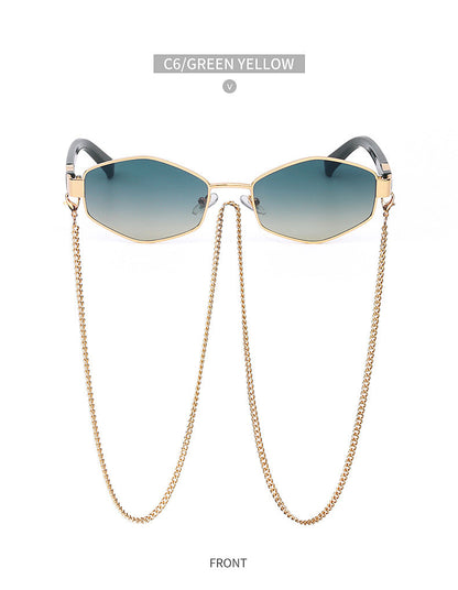 Sunshine Goddess Punk Sunglasses with Chain Sunset and Swim