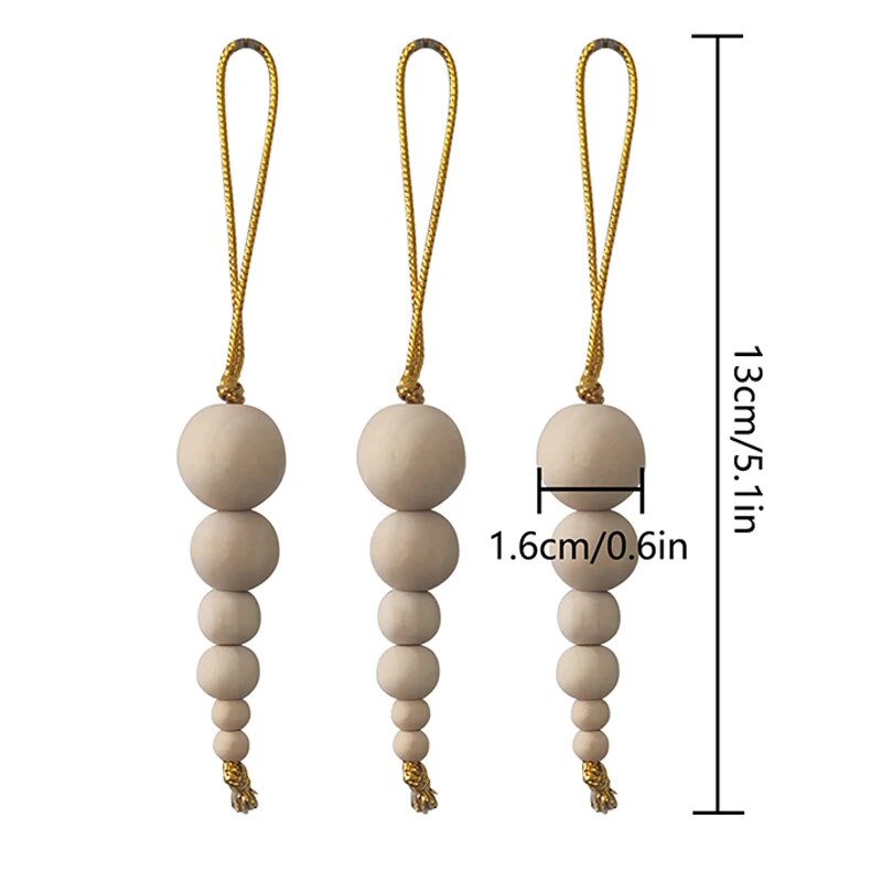 Bohemian Wooden Beads String Christmas Pendants [Spirit and Rebel] C  