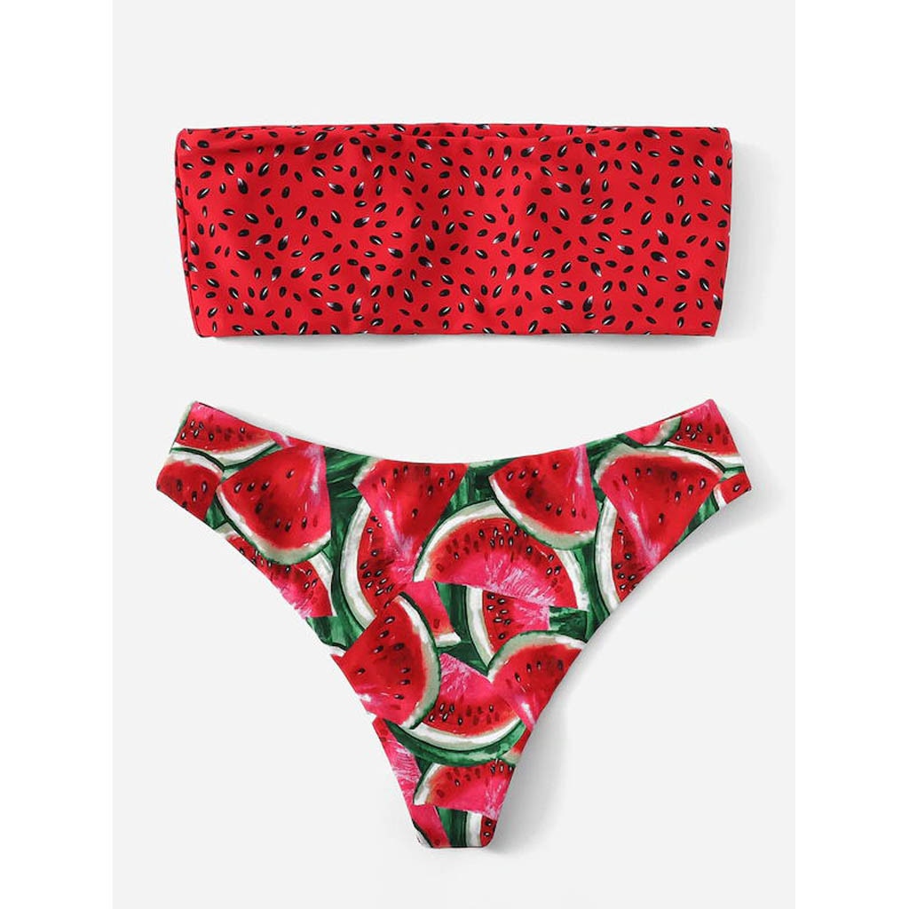 Watermelon Summer Crush Bandeau Bikini [Spirit and Rebel]