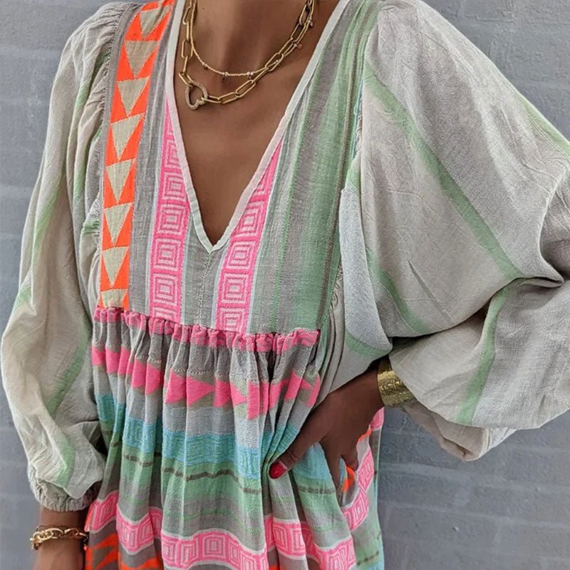 Sunrise Stripes Boho Sundress [Spirit and Rebel]   