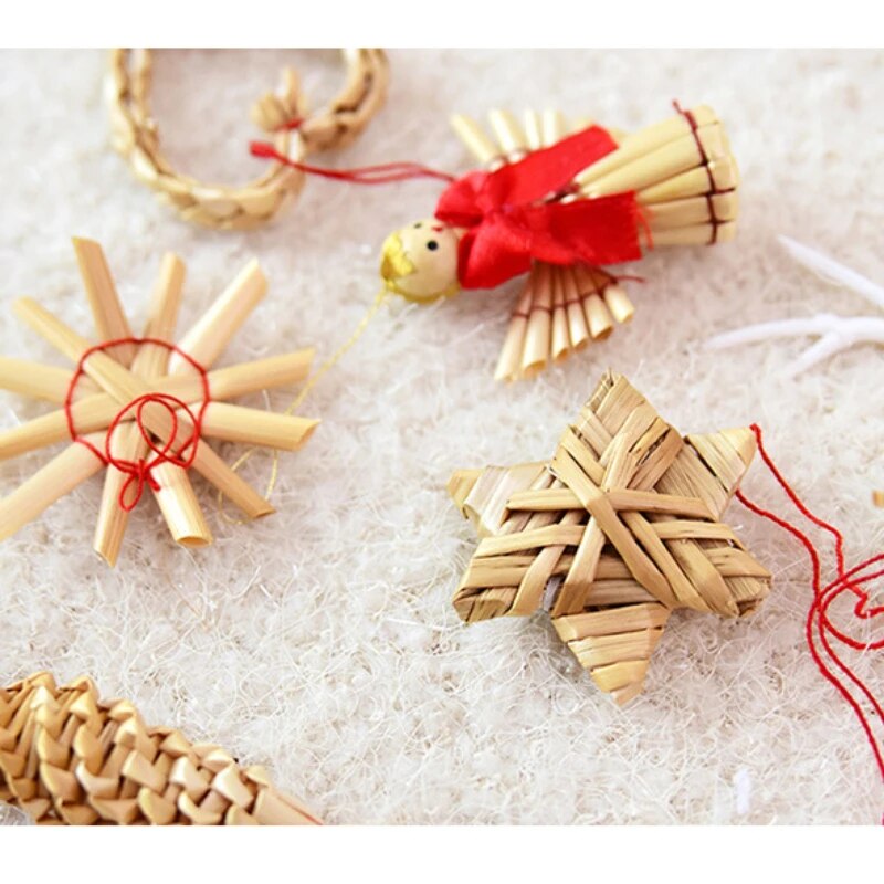 Natural Straw Christmas Tree Pendant Ornaments [Spirit and Rebel]   