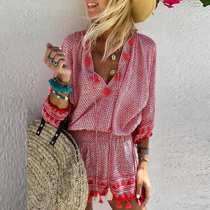 Boho Chic Summer Tassel Mini Dress [Spirit and Rebel]   