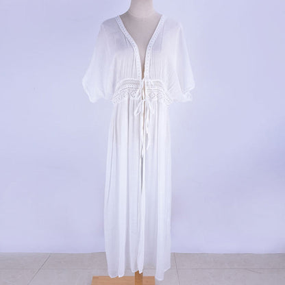 Boho Flow Mesh Sheer Beach Cover Up Sunset and Swim