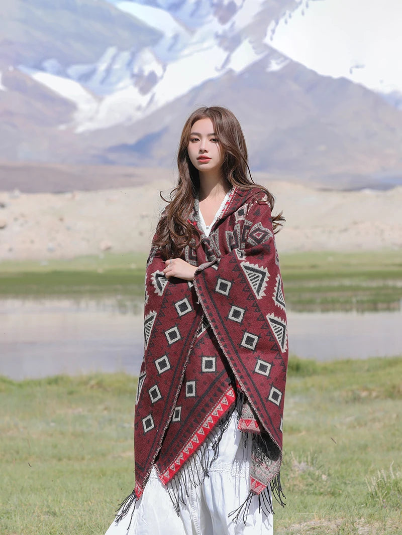 Wild Soul Gypsy Hooded Boho Poncho Cape [Spirit and Rebel]   