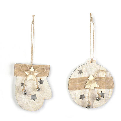 Enchanting 3-Piece Boho Christmas Wooden Pendants Set [Spirit and Rebel]   