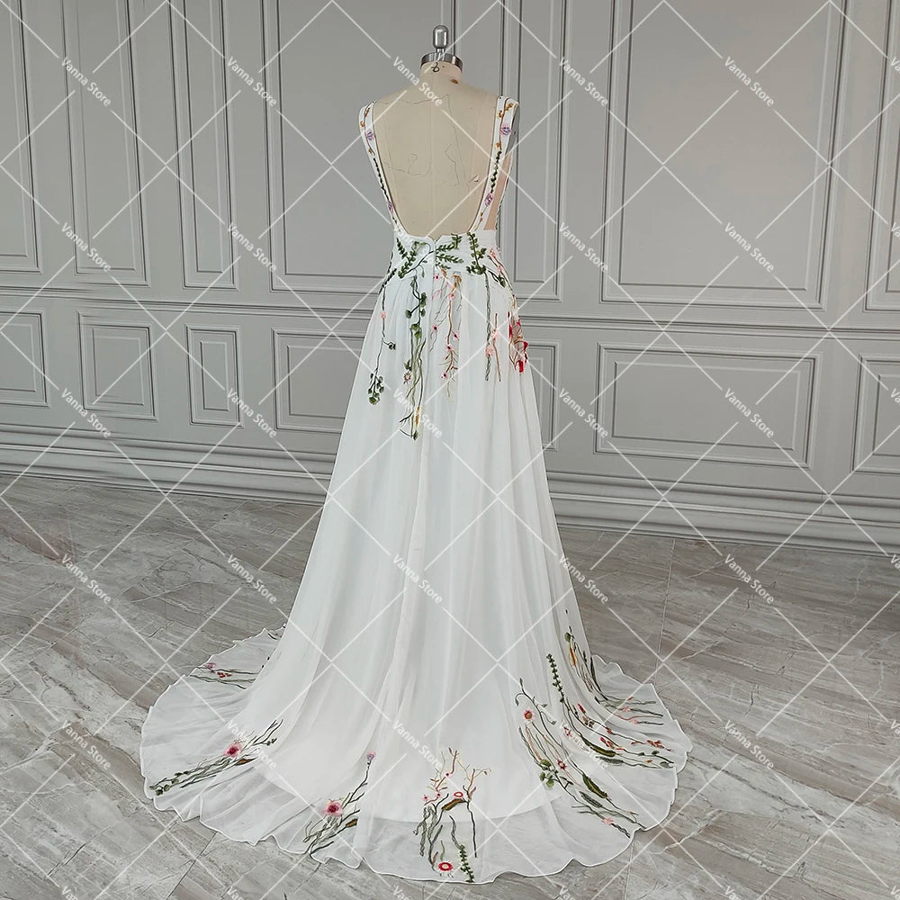 Enchanted Garden Floral Boho Wedding Dress [Spirit and Rebel]   