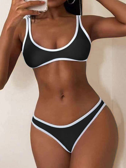 The Girl Next Door Solid Bikini Sunset and Swim Black S