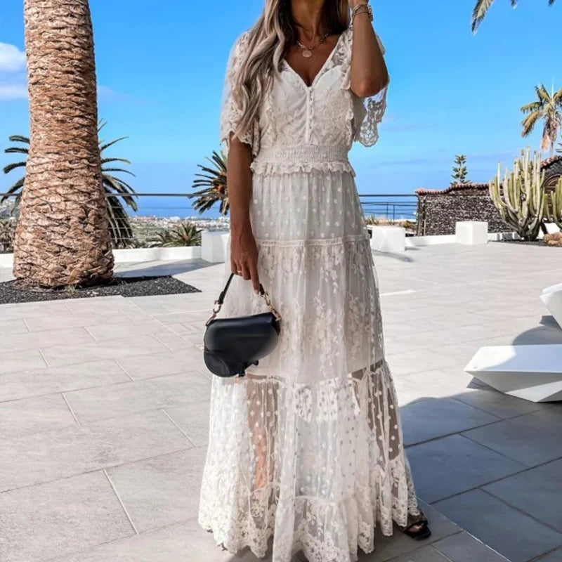 Embroidered Dream Lace Maxi Dress [Spirit and Rebel]   