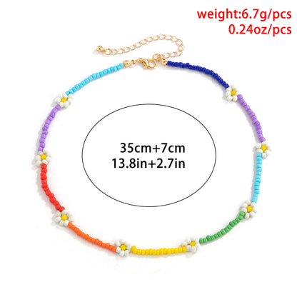 Trendy Flower Passion Beads Choker Necklace Sunset and Swim