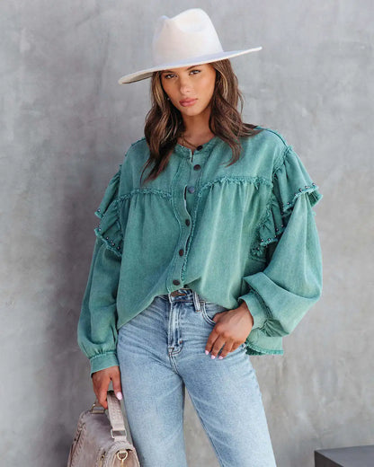 Desert Breeze Lantern Sleeve Shirt – Boho Casual Chic [Spirit and Rebel]   