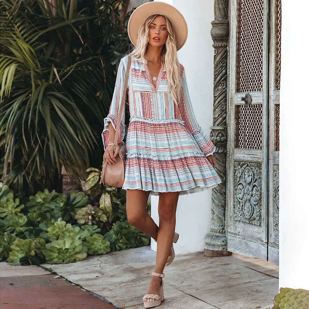 Summer Joy Long Sleeve Boho Dress [Spirit and Rebel]   