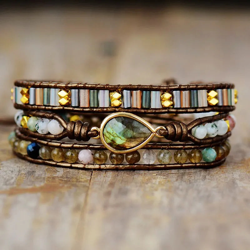 Earthbound Radiance Wrap Boho Bracelet [Spirit and Rebel] Brown