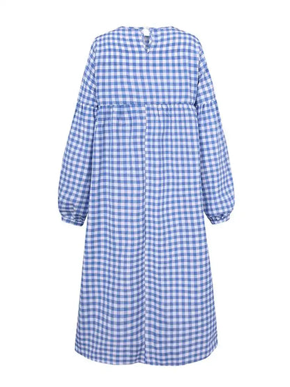 Plaid Breeze Dream Plus Size Boho Dress [Spirit and Rebel]   