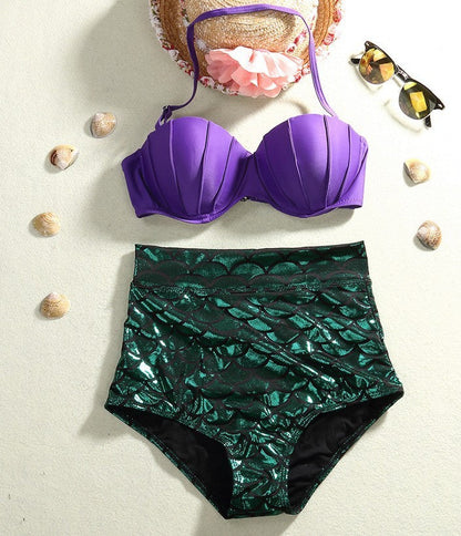 Princess of the Sea Plus Size Mermaid High Waist Bikini [Spirit and Rebel]