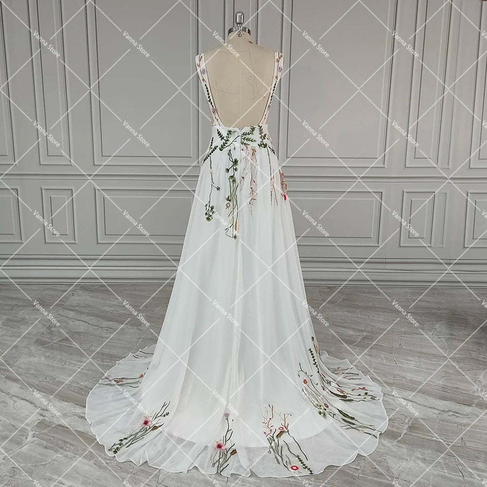 Enchanted Garden Floral Boho Wedding Dress [Spirit and Rebel]   