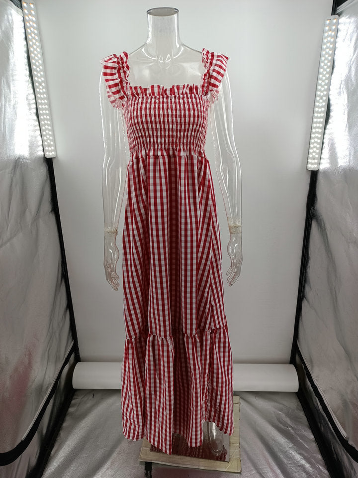 Coastal Plaid Boho Maxi Dress [Spirit and Rebel]   