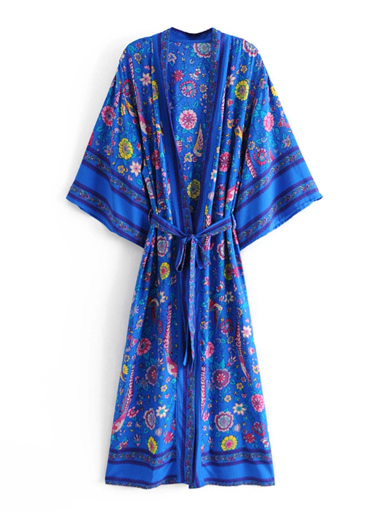 Songbird Serenade Kimono Robe [Spirit and Rebel] Blue M