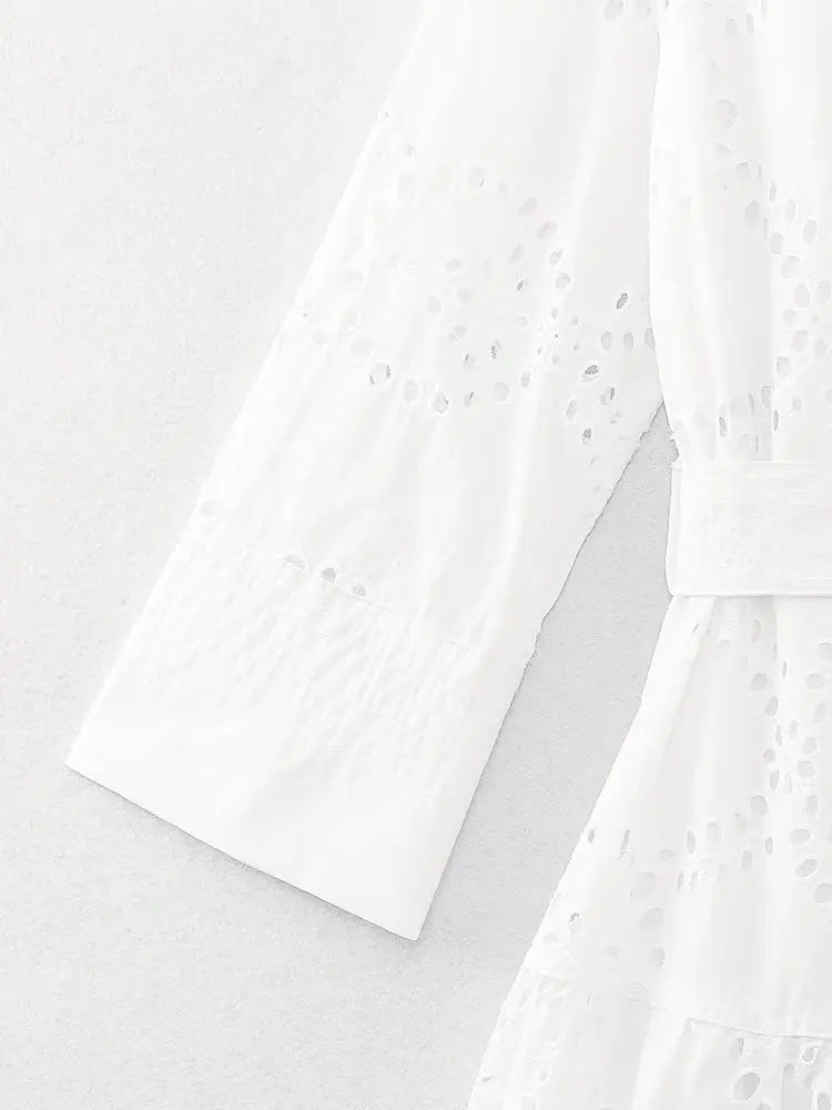 Whisper White Embroidered Boho Midi Dress [Spirit and Rebel]   