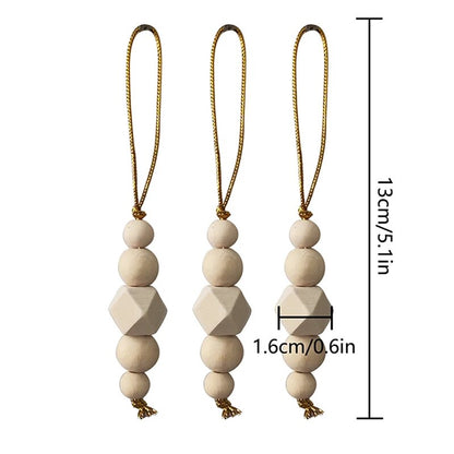 Bohemian Wooden Bead Pendant Christmas Decorations [Spirit and Rebel] B 3pcs 