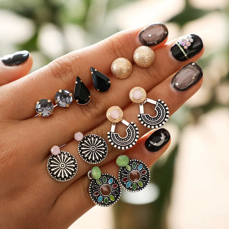 Everyday Enchantment Boho Stud Earrings [Spirit and Rebel] 12 PCS-Style 4  